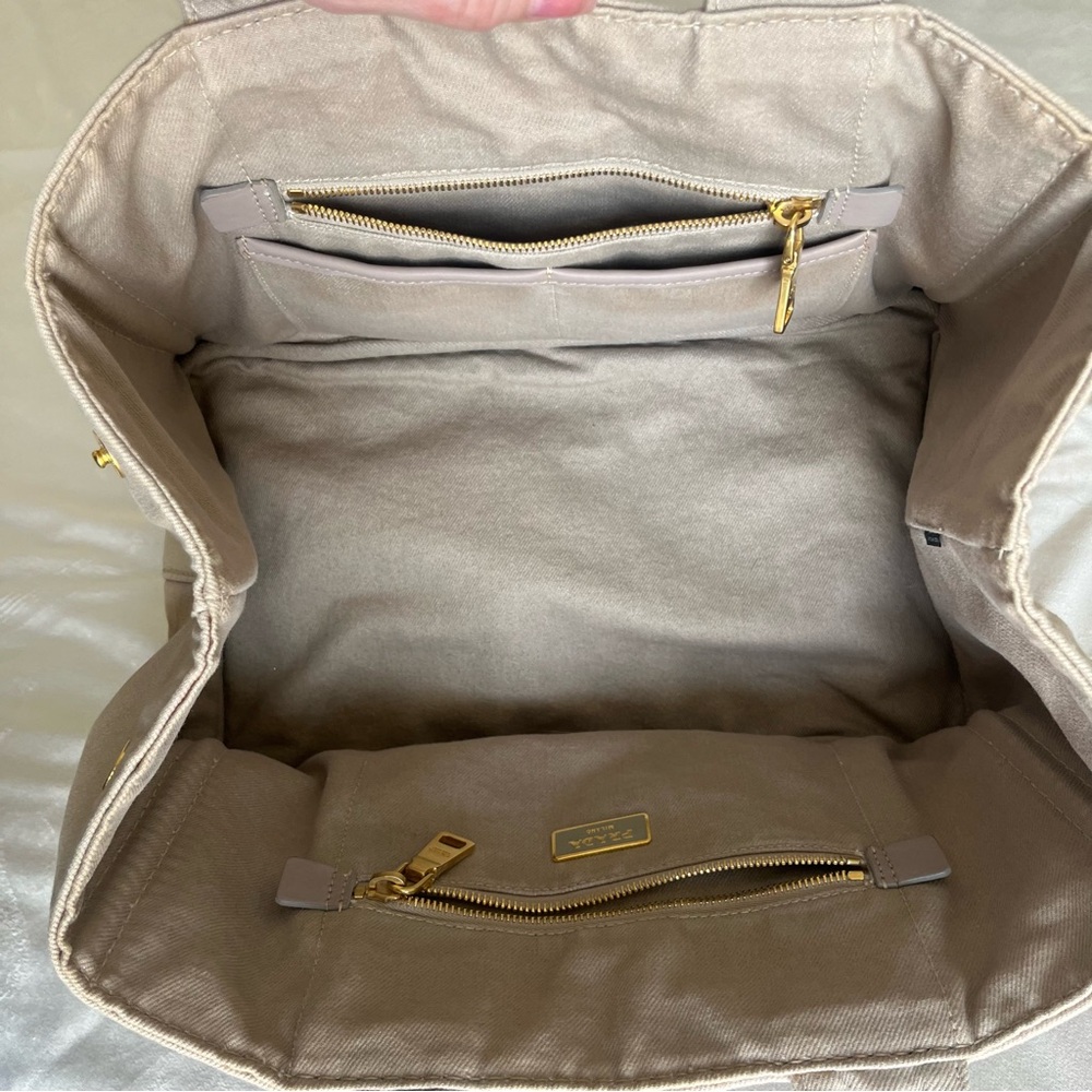 Prada Large Canapa Bag - Tan Canvas - computer /travel **Authentic - Picture 13 of 16